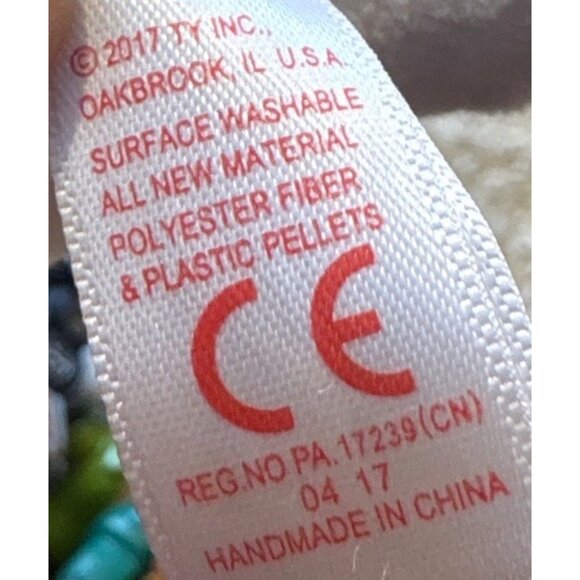 Ty Beanie Boo Peppermint Deer Plush 2017 White & Green 6"  Stuffed Animal - Picture 6 of 6